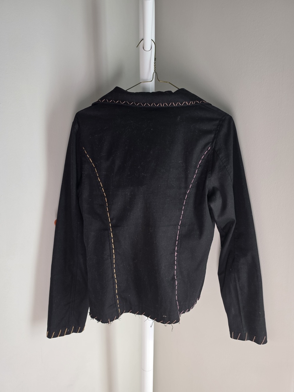 Miss Lisa Black Embroidered Button-Accent Blazer Jacket - Picture 8 of 9